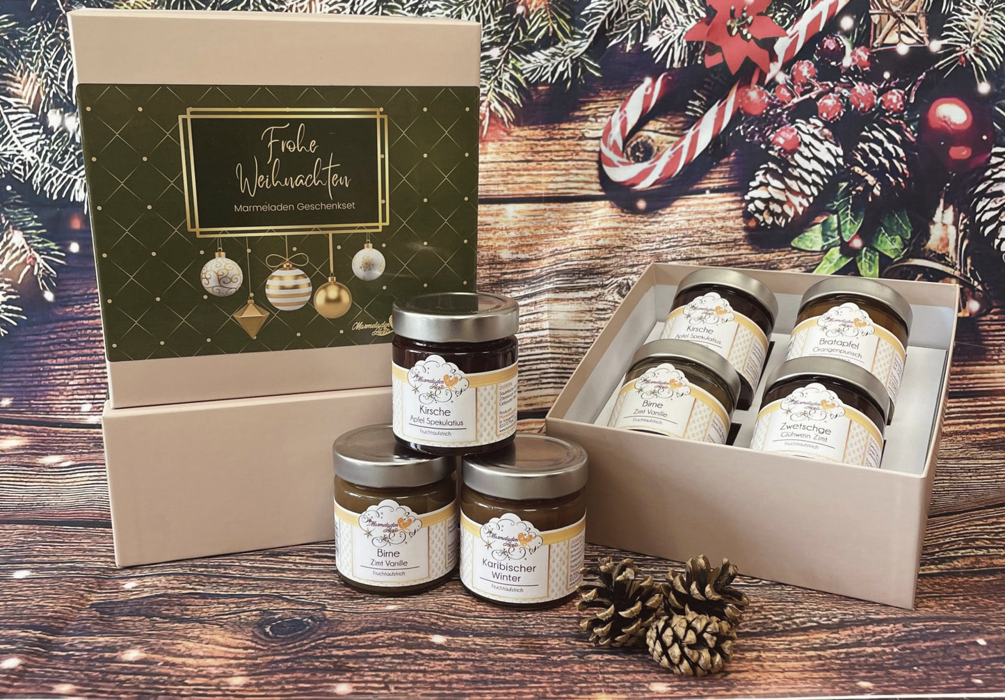Geschenkbox Marmelade "Winterfrühstück" mit 4 Sorten