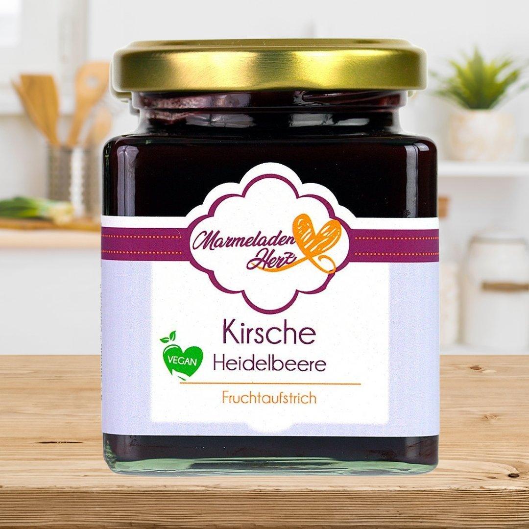 Kirsche Heidelbeere Fruchtaufstrich - Marmeladenherz
