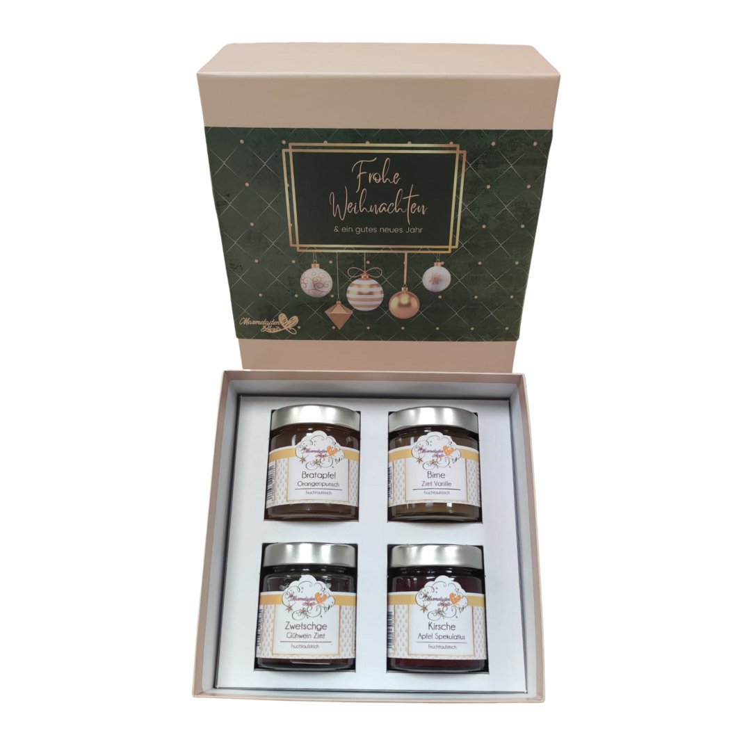 Geschenkbox Marmelade "Winterfrühstück" mit 4 Sorten