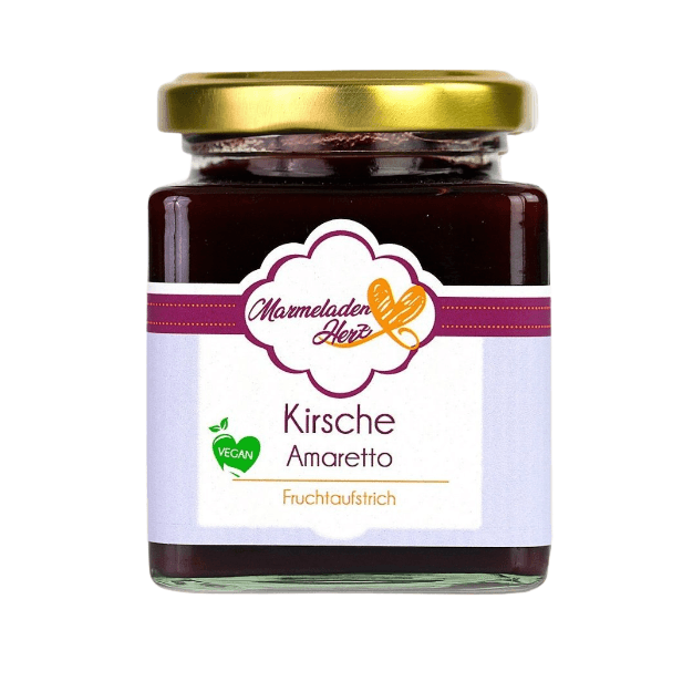 Kirsche Amaretto Fruchtaufstrich - Marmeladenherz