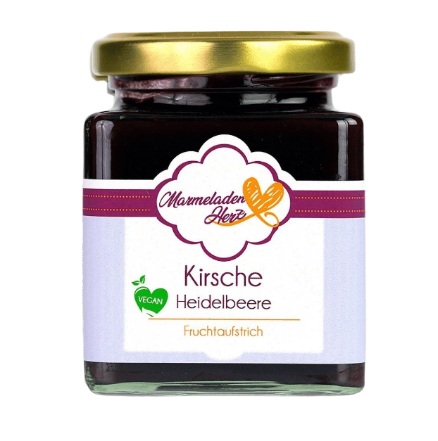 Kirsche Heidelbeere Fruchtaufstrich - Marmeladenherz