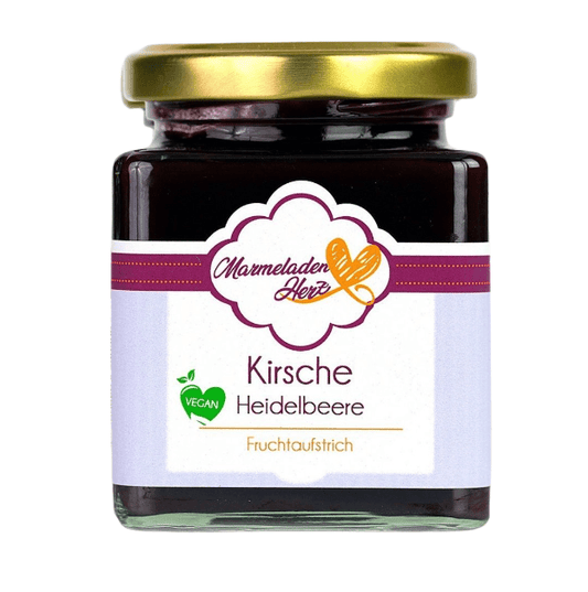 Kirsche Heidelbeere Fruchtaufstrich - Marmeladenherz